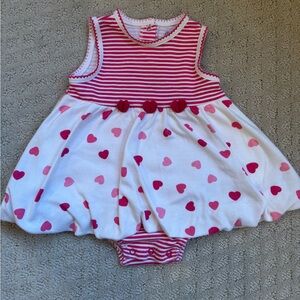 Little Me Pink and White Striped Baby Dress